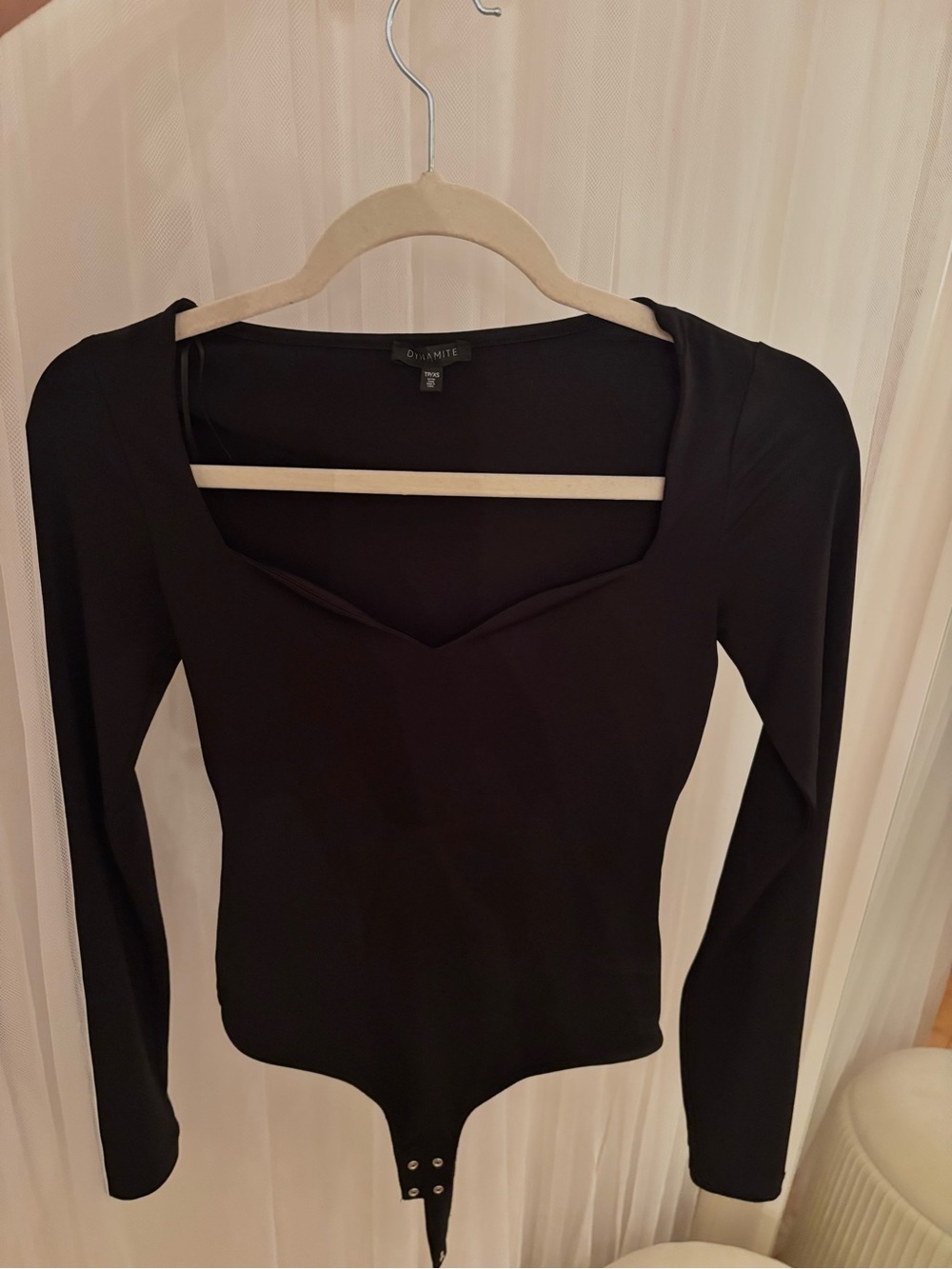 Dynamite black curved body suit